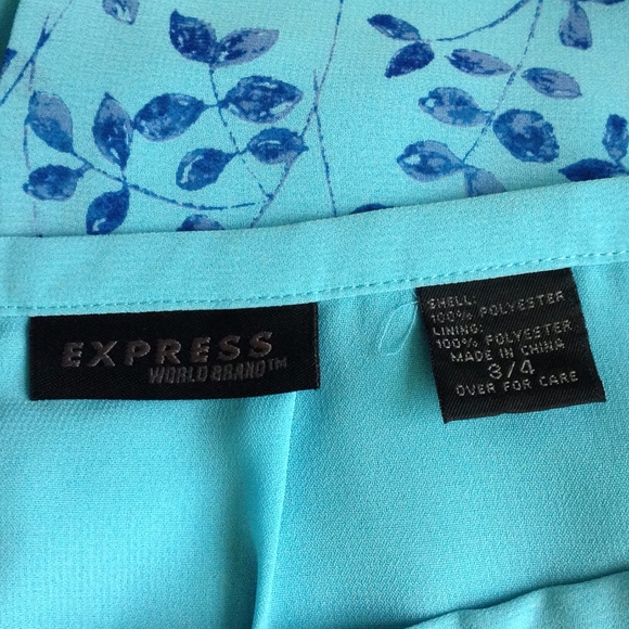 Vintage Express Y2K 90s Slip Skirt Turquoise Fairy - Size 3/4 - Picture 4 of 7